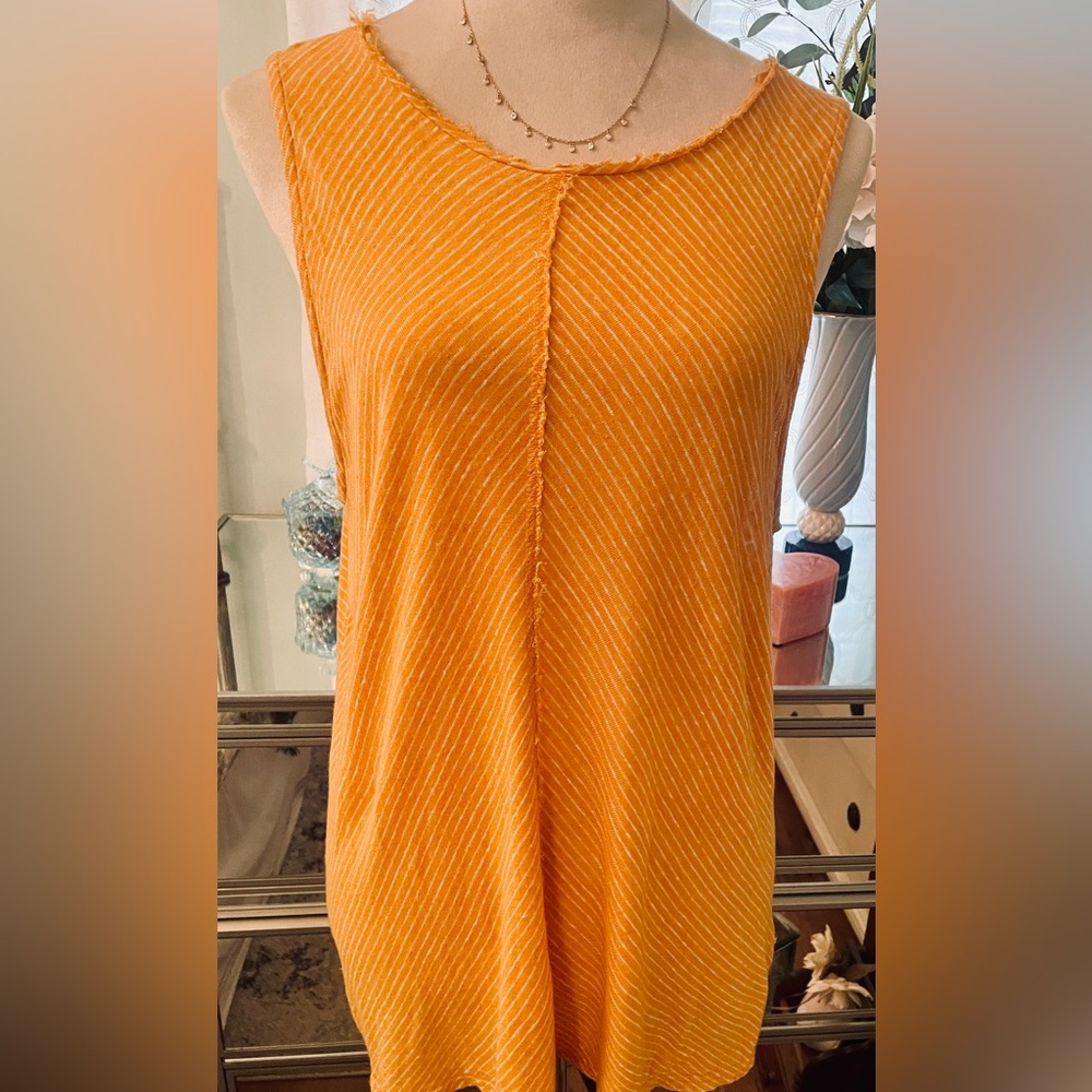 😍 SUNDANCE SUNNY YELLOW 100% LINEN TUNIC. XL.